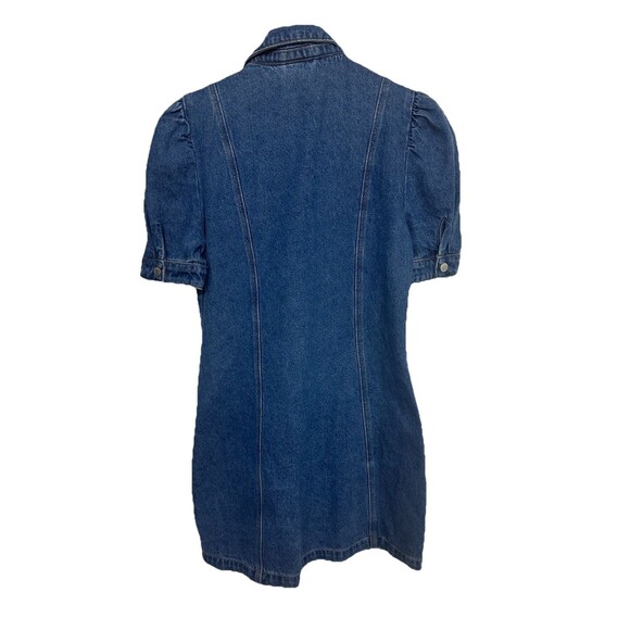 Blank NYC Denim Puff Sleeve Mini Dress Size M - Picture 3 of 4